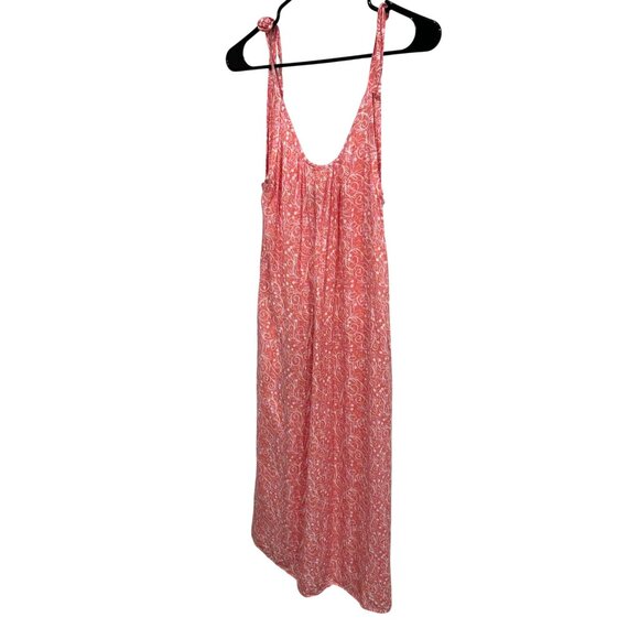 Cinta Tomato Sleeveless Pink White Floral Sun Dress - Picture 3 of 9